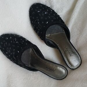 Jacqueline Ferrar Black Woven Mules